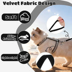 EXPAWLORER Cat Harness and Leash Set - Escape Proof Adjustable Cat Harness, H-shped Comfortable Soft Lightweight Kitten Harness for Outdoor Walking, for Small Medium Cats,Black Rhinestones S