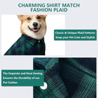 Koneseve Dog Shirt, Pet Plaid Clothes Shirt T-Shirt, Sweater Bottoming Shirt for Small Dog Cat Puppy Grid Adorable Wearing Stylish Cozy Halloween,Christmas Costumes (Green;S/Small)