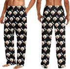 Custom Couple Pajama Pants Sock with Funny Face, Personalized PJ Anniversary Birthday Women Men Pants
