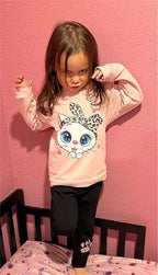 Little Girls Unicorn Outfits 2 Piece Kids Ruffle Sleeve Sweatshirt + Leggings Fall Leopard Clothing Sets 2-10 Years Old
