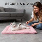 Dog Bed Mat - Dog Crate Pad - Reversible Mat for Pet Comfort - Soft Bed Crate Pads with Dual-Sided Design for All Seasons (Pink, 18" L x 14" W x 1.5" Th)