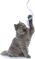 Sumind 3 Pieces Jungle Cat Wand Cat Teaser Charmer Interactive Fun Toys Wand Kitten Kitty Playing Toy, 3 Styles(Charming Color)