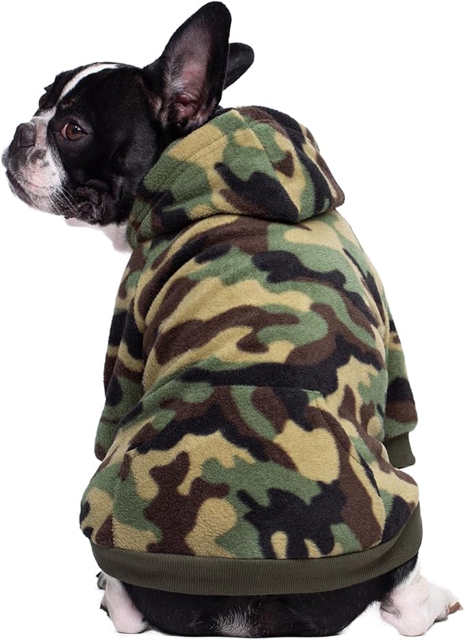 Camo French Bulldog Clothes Dog Hoodie Sweatshirts with Pockets for Small Dogs Puppy Chihuahua Coat Clothing Pet Cat Hoodie Fleece Dog Sweaters Costume
