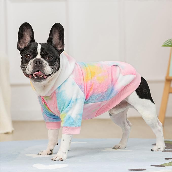 French Bulldog Clothes Dog Hoodie Sweatshirts with Pockets for Small Dogs Puppy Chihuahua Coat Clothing Pet Cat Hoodie Fleece Dog Sweaters Costume