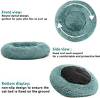 Nisrada Dog Bed for Small Medium Large Dogs, 24 inch Calming Dogs Bed, Washable-Round Cozy Soft Pet Bed for Puppy and Kitten with Slip-Resistant Bottom