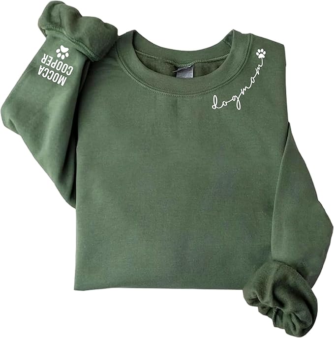 Personalized Dog Mom Sweatshirt, Custom Pet Name Sweater for Women, Dog Lover Gift, Cute Pet Apparel