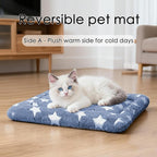 Dog Bed Mat for Crate, Soft Kennel Pad, Durable Comfort Mat for Dogs and Cats, Home and Crate Use (NavyBlue&Star, 18"*14"*1.5")