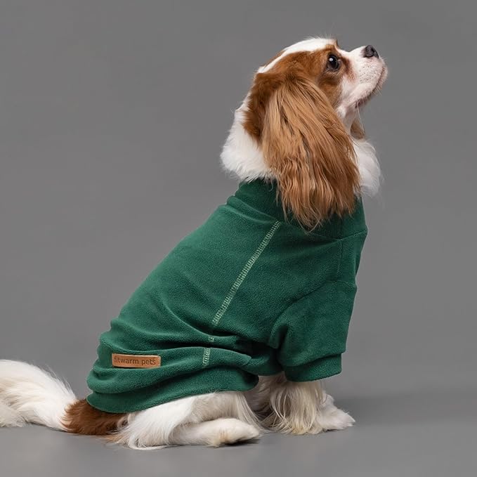 Fitwarm 3 Pack Fleece Sweater, Turtleneck Sweatshirt, Winter Clothes for Small Dogs & Cats, Pet Pullover Jumper, Cat Apparel, Dark Green, Teal Green, Olive Green, Medium
