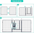 Dog Playpen,Portable Outdoor Dog Fence, Dog Playpen for Large/Medium/Small Dogs, Dog Fences for The Yard,with Doors Foldable Metal (40 inch, 32 Panels)