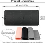 Ptlom Pet Placemat for Dog and Cat, Mat for Prevent Food and Water Overflow, Suitable for Medium and Small Pet, Black, Silicone