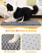 Dog Bed for Crate High Resilience Foam Crate Pad Mat for Medium Dogs Washable Anti-Slip,29" x 18",Dark Gray