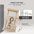 Gardner Pet 41" Tall Cat Tree for Large Cats, Heavy Duty Cat Trees Tower with 3.2in Posts & Washable Top Perches & Replaceable Natural Sisal