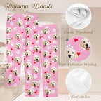 Custom Couple Pajama Pants Sock with Funny Face, Personalized PJ Anniversary Birthday Women Men Pants
