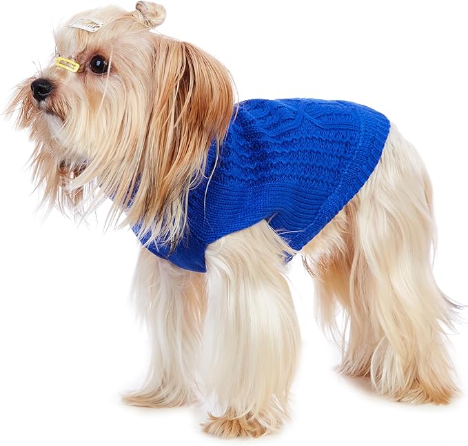 Stretchy Cat Sweater - 17 Colors & 6 Sizes | Snug Winter-Ready Knit for Boy/Girl Cats & Kittens(Dark Blue, X-Small)