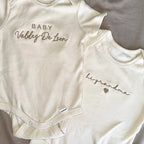 COUPLEHOODIES Personalized Baby Onesie Bodysuit – Custom Embroidery Gift for Pregnancy Reveal Baby Shower or First Grandchild