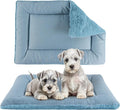 Dog Bed Mat, Crate Pad Reversible,Soft Kennel Pad, Washable Dog Crate Mat (Cool and Warm),Pet Sleeping Mattress for Small Medium Dogs XB009 (30''x20'',Blue)