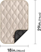 Paw Inspired Washable Padded Crate Mats for Dogs | 29” x 18” Pad, Fits 30-inch Kennels | Leakproof, Waterproof Bottom, Plush Pet Beds (Tan)