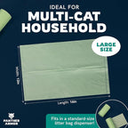 Panther Armor Cat Litter Bags, 100 Large Compostable Unscented Poop Bags -16x12in Super Large Kitty - Leak Proof Box Trash - Odor Proof Cat Disposal