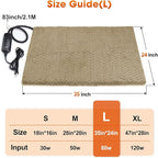 GASUR Heated Cat Bed, Waterproof Cat Heating Pad Indoor w/Timer, Temp Adjustable Pet Heating Pads for Cats Dogs, Auto Power-Off, Cats Warming Bed w/Remove Washable Cover, Anti-Chew,35''x24'', Large