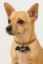 Stainless Steel Personalized Pet ID Tags, Art Design for Dog Tags, Cat Tags, Customized and Engraved on Both Sides of ID Tag, Bat in Black, Silver, Blue, Gold, Rose Gold Color