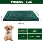 Dog Bed Mat,Reversible & Ultra Soft Kennel Pad-Machine Washable Pet Bed for Dogs & Cats-All-Weather Crate Liner for Crates,Carriers & Travel (Dark Green, 24" L x 18" W x 1.5" Th)