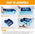 3 PCS Disposable Litter Boxes for Cats, 17.1x13.2x5.7 in Cat Litter Box with Disposable Cat Litter Scoop, Portable Waterproof Travel Litter Box for Cats