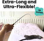 Forever Stick Cat Toys Pack Bundle - The Unbreakable Cat Wand Toy with Extra Cat Wand Strings, Rainbow Ribbons and 6 Feather Toys, Refill Toys Bundle Pack, Replacement Lures Attachment Toys