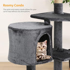 BestPet | 36" Cat Tree Tower | Light Gray | Sturdy Multi-Level Cat Tree with Plush Condo, Cozy Perch, Sisal Scratching Posts, Hanging Toy and Stable Frame | Easy Assembly | for Kittens & Adult Cats