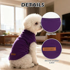 EXPAWLORER Soft Cat Sweater - Sweaters for Cats Only Warm Kitten Clothes, Fall and Winter Pet Coat Pullover Design, Fleece Sweatshirt Clothing Also for Puppy Small Dogs, Purple L