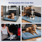 Dog Bed Mat, Crate Pad Reversible,Soft Kennel Pad, Washable Dog Crate Mat (Cool and Warm),Pet Sleeping Mattress for Small Medium Dogs XB009 (24''x18'',Blue)