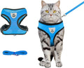 Shudyear Cat Harness and Leash, Adjustable Soft Mesh, Anti-Escape, Reflective Design, Size M, Sky Blue