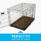 Paw Inspired Washable Padded Crate Mats for Dogs | 35” x 22” Pad, Fits 36-inch Kennels | Leakproof, Waterproof Bottom, Plush Pet Beds (Dark Brown)