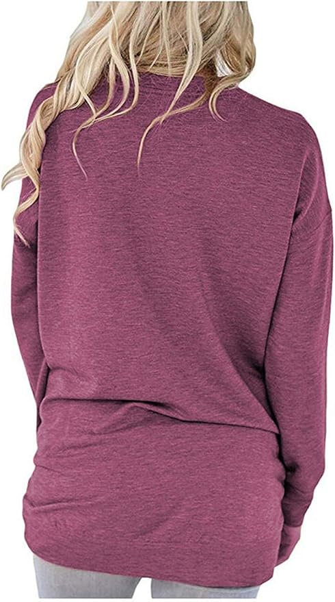 Akihoo Womens Casual Long Sleeve Tunic Tops Crew Neck Shirt Blouses