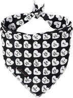 ARING PET Valentine's Day Dog Bandana, Cute Black White Pet Bandanas Scarf Triangle Bibs Handkerchief for Puppy Small Medium Large Boy Girl Dogs-S