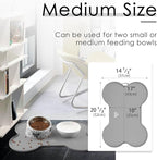 Super Design Dog Food Mat Dog Bowl Tray for Food and Water, Silicone Non-Spill Waterproof Pet Feeding Mat Puppy Placemat Easy-Clean, 20.5" x 14.5", Grey