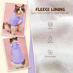 Small Dog Hoodie Soft Warm Fleece Fall Winter Dog Clothes Cute Puppy Sweaters Cat Coat Funny Blank Pullover Doggy Hooded Sweatshirts for Small Dogs Chihuahua Costumes Kitten Outfits(Purple,M)