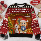 Wrappiness A Girl And Her Dog Christmas Sweatshirt - Cozy Unisex Fit Custom Shirt - Cute for Women Pet Lovers