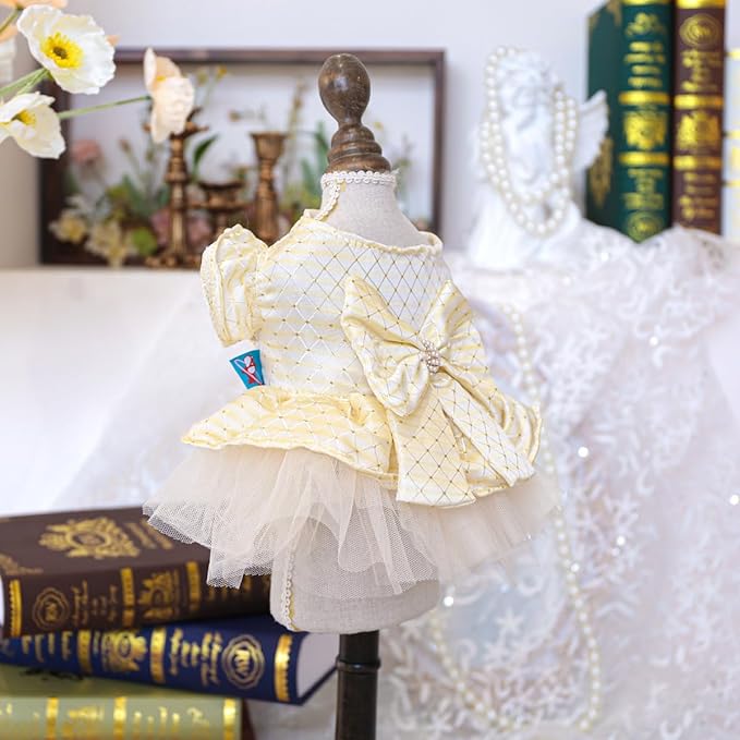 Fashion Sweet Puppy Dog Blingbling Princess Skirt Pet Dog Lace Cake Camisole Tutu Dress G-White-2 XS