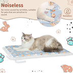 Reversible Silent Cat Bed Self Warming Pet Pad Thin Style Mat Washable Cushion Pad, Pad for Window Perch Outdoor Cat Houses, for Cats, Small Dogs, Rabbits, Non Electric,(Blue Kitten,S)