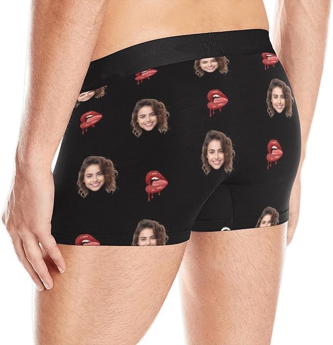M YESCUSTOM Custom Boxers Briefs for Men Personalized Boxers with Face Mens Funny Underwear with Photo XS-5XL