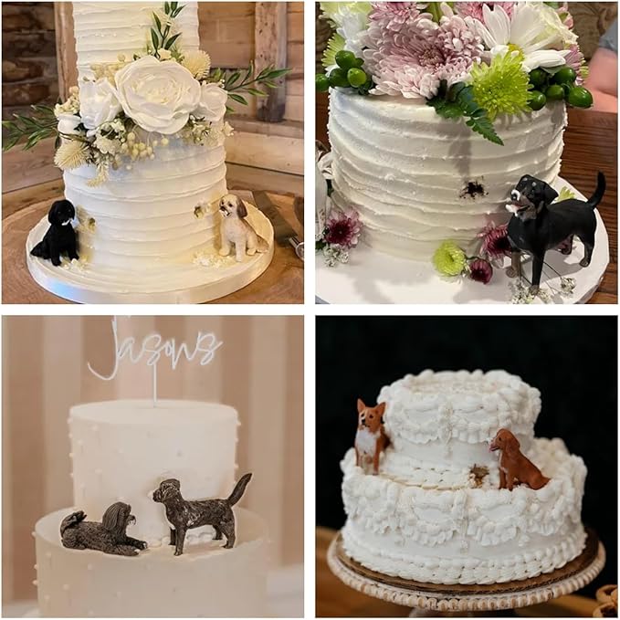 Custom Pet Portrait Cake Topper, Handcrafted Dog Cat Figurine, Personalized Pet Wedding Cake Decoration Keepsake
