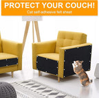Large Cat Scratching Mat, 118"x15.8" Self-Adhesive Scratch Furniture Protector, Trimmable DIY Wall Climbing Carpet, Couch Protector, Scratching Pad Replacement (Black, 118"x15.8")