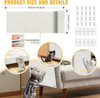 Cat Scratch Mat,118.5"x17.4" Trimmable Self-Adhesive Cat Scratch Furniture Protector, Sticky Cat Scratcher Wall Mat, Covering Cats Tower, Couch Protector from Cats Claws (White)