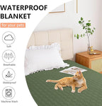 Waterproof Couch Cover for Dogs Washable, Reversible Dog Bed Blanket Pet Sofa Furniture Protector(68x82 Inch, Blue+Green)