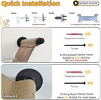 Cat Wall Shelves Scratcher Mat Scratcher 34.64 x 12.59 Inch, Climbable Burlap Scratch Pad for Cats Space-Saving & Playing, Climbing & Resting Stabilized Cat Wall Hammock Large Cats or Kittens