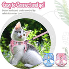 Cat Harness and Leash Escape Proof for Walking, Adjustable Soft Kitten Harness with Reflective Straps Step in Cat Vest Harness for Small Kitten and XS Dogs (Pink, XS-Chest(10.2"-11.8"))