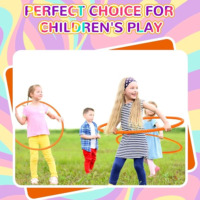 Shappy 6 Pcs Exercise Hoop Detachable Adjustable Plastic Toy Playground Toys Colored Hoop Circles for Teens Games Gymnastics Dog Agility Equipment Party Decor