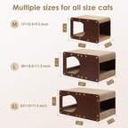 EHEYCIGA Cardboard Cat Scratcher House, 20-Inch Corrugated Cat Scratcher for Indoor Cats, Large Scratching Board Pad, Dark Brown
