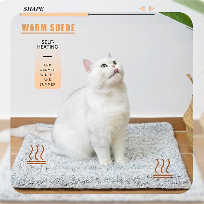 Two Uses'Cat Mat,Self Warming&Cooling Cat Mat.18 * 24in-Cooling Cat Pad.Hot/Cold Mat for Pets.Cats self Heating pad.Dogs and Cats with Ice Gel Bag,Temperature Lock Design,Machine Washable