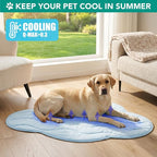 PetAmi Dog Cooling Mat, Cloud Shape, Reversible Cooling Nylon Blanket Soft Fleece Pet Pad for Dogs Cats, Summer All Season Use Q-Max>0.3, Medium 38x48 in, Light Blue